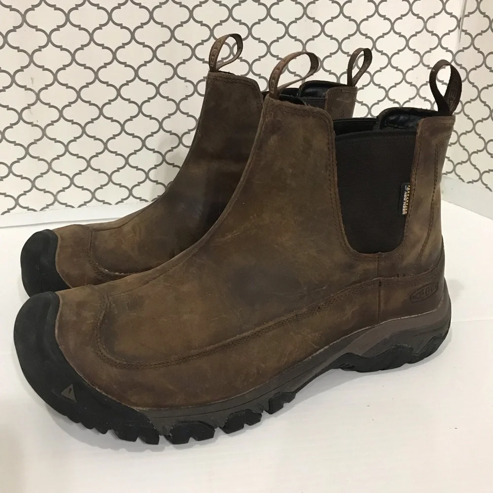KEEN Men’s Brown Waterproof Chelsea Work Boot Size 11.5